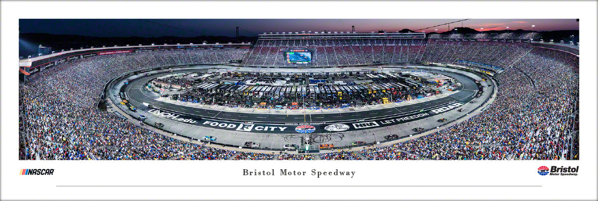 Bristol Motor Speedway Night Race Panoramic Wall Art Print (Unframed and Framed)
