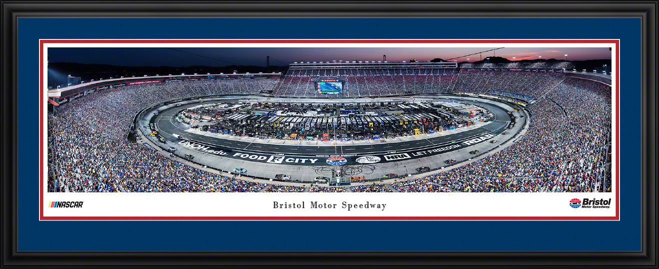 Bristol Motor Speedway Night Race Panoramic Wall Art Print (Unframed and Framed)