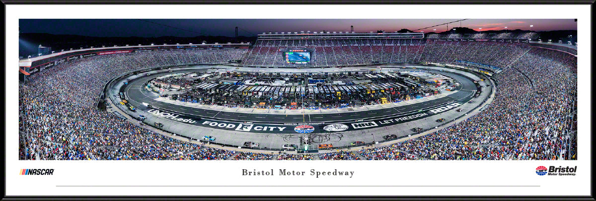 Bristol Motor Speedway Night Race Panoramic Wall Art Print (Unframed and Framed)