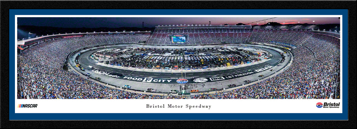 Bristol Motor Speedway Night Race Panoramic Wall Art Print (Unframed and Framed)