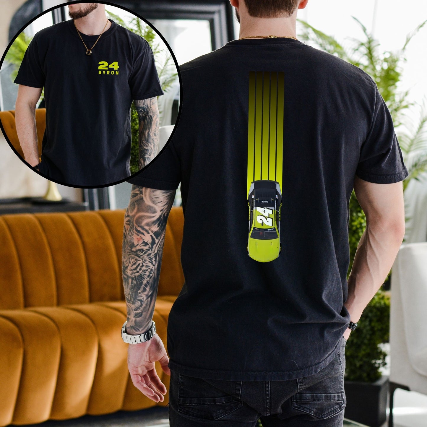 William Byron T-Shirt/Racing Lines (Available in White, Gray and Black)