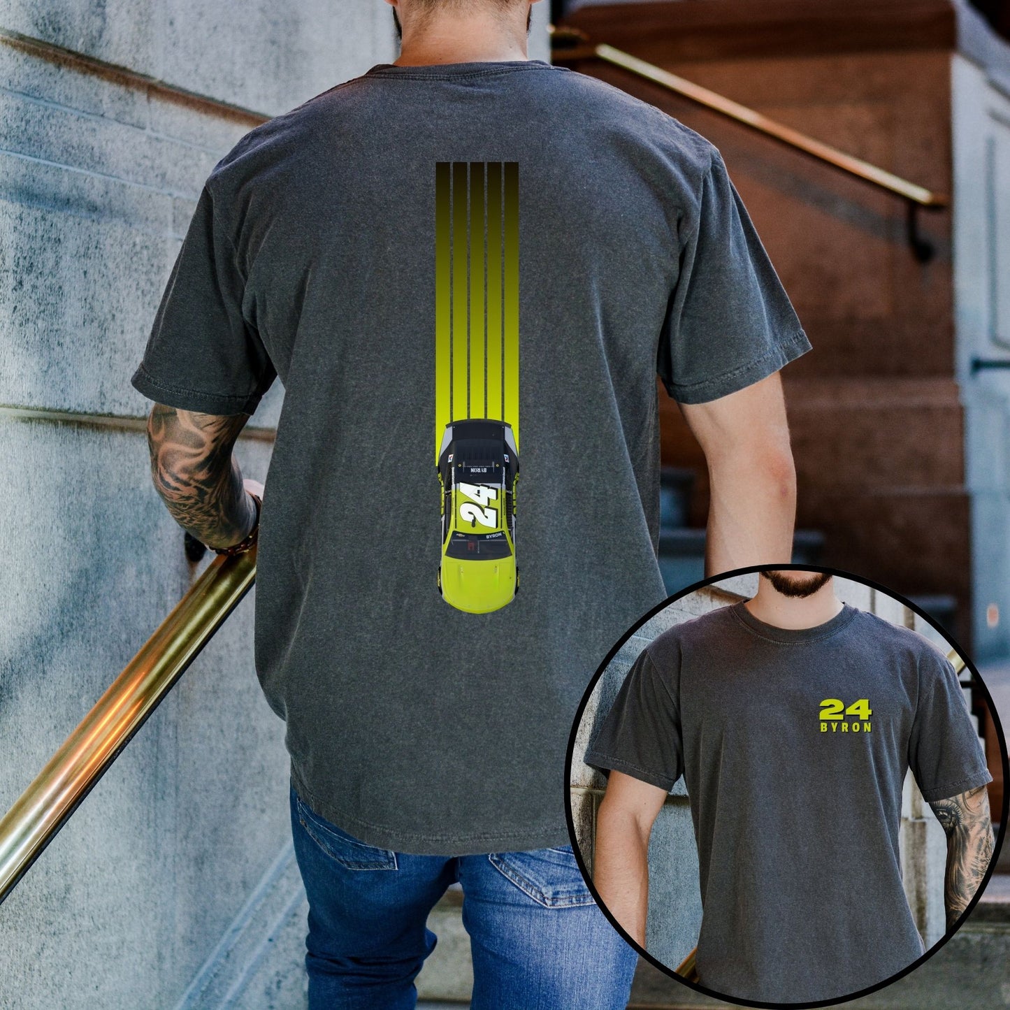 William Byron T-Shirt/Racing Lines (Available in White, Gray and Black)