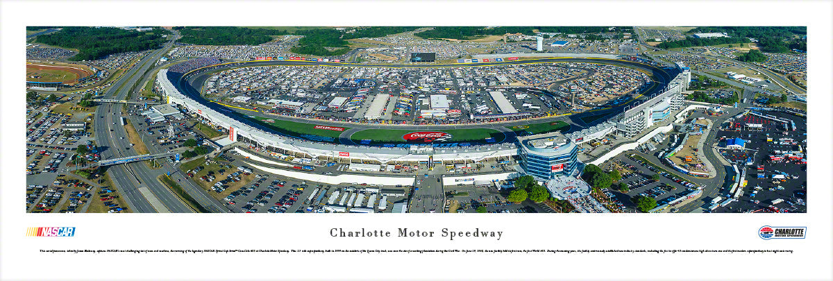 Charlotte Motor Speedway Panoramic Race Wall Art Print (Unframed and Framed)