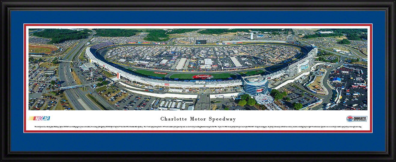 Charlotte Motor Speedway Panoramic Race Wall Art Print (Unframed and Framed)