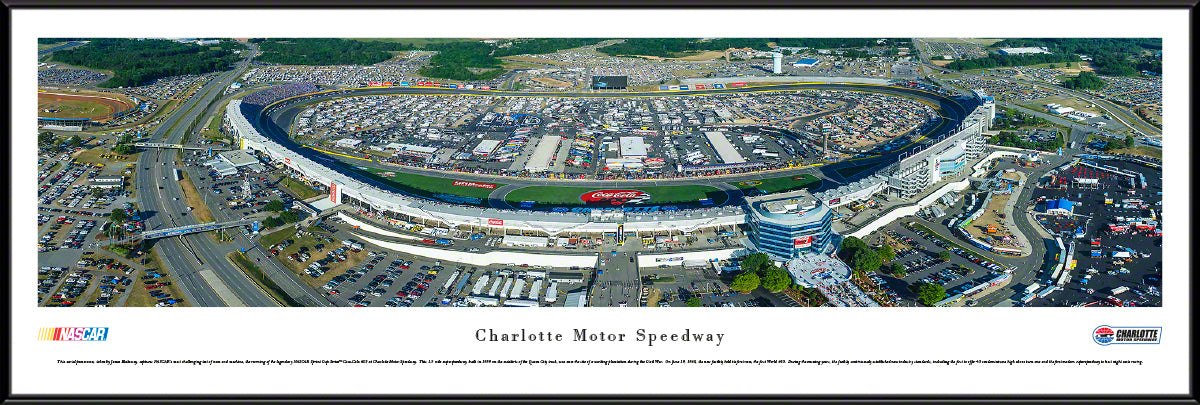 Charlotte Motor Speedway Panoramic Race Wall Art Print (Unframed and Framed)