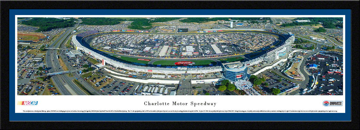 Charlotte Motor Speedway Panoramic Race Wall Art Print (Unframed and Framed)