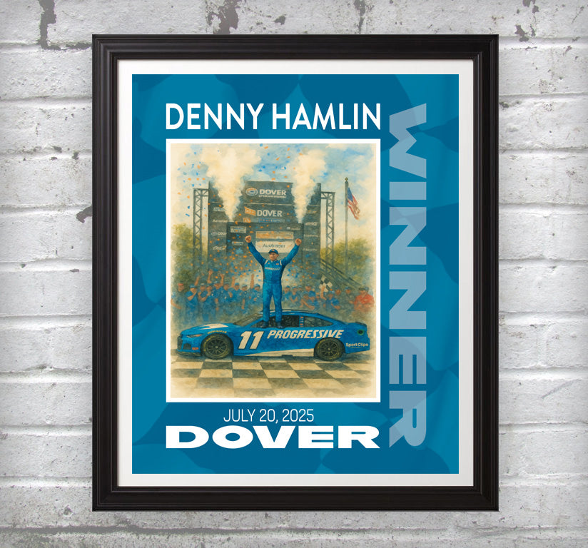 Denny Hamlin Dover 2025 Winner Print/Wall Art (Unframed)