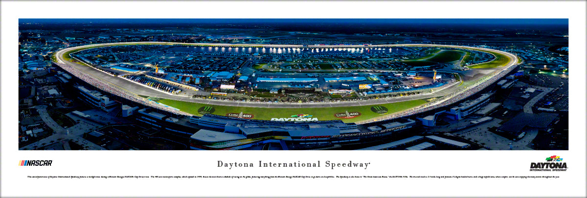 Daytona International Superspeedway Night Race Panoramic Wall Art Print (Unframed and Framed)