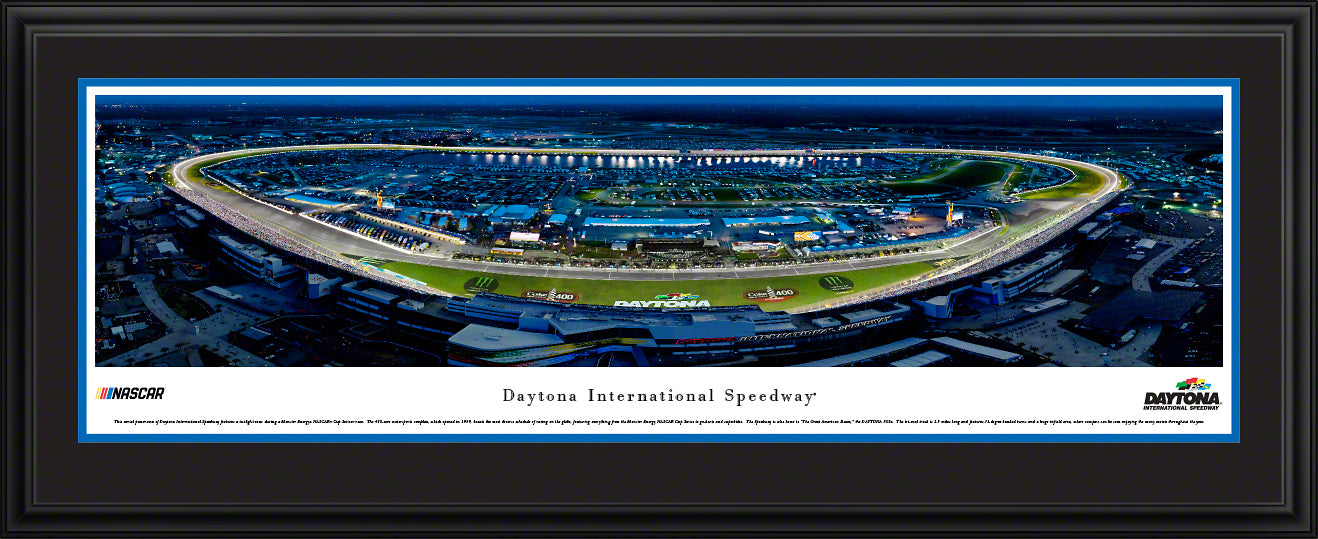 Daytona International Superspeedway Night Race Panoramic Wall Art Print (Unframed and Framed)