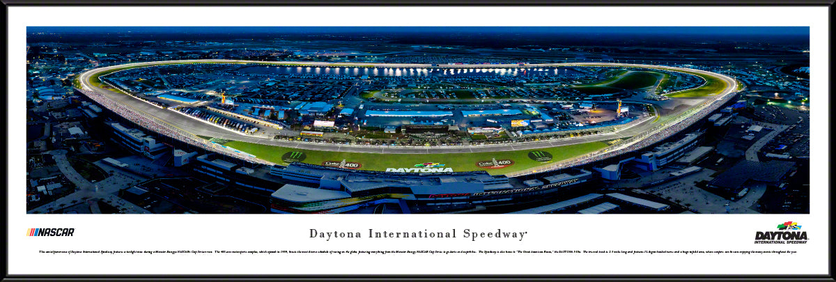 Daytona International Superspeedway Night Race Panoramic Wall Art Print (Unframed and Framed)