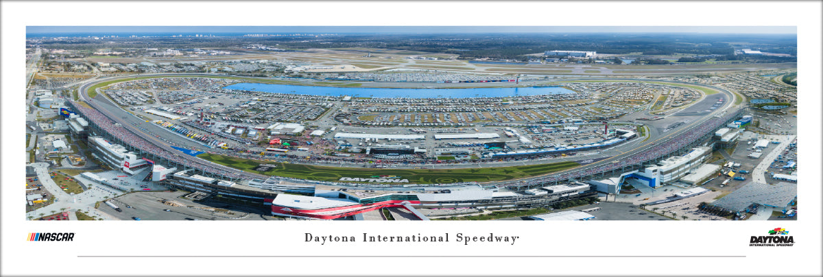 Daytona International Superspeedway Race Panoramic Wall Art Print (Unframed and Framed)