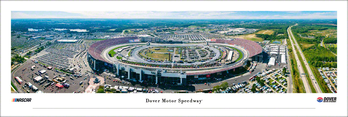 Dover Motor Speedway Race Panoramic Wall Art Print (Unframed and Framed)
