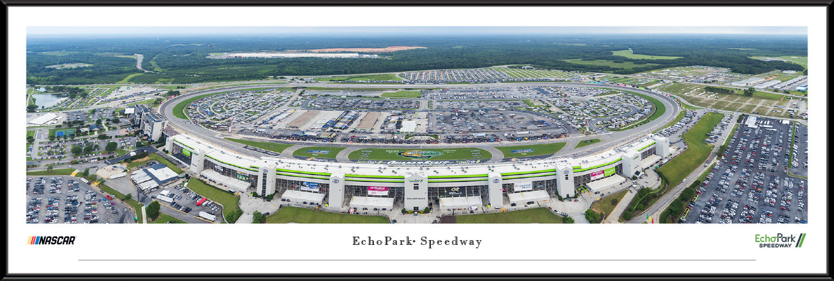 EchoPark Speedway Panoramic Race Wall Art Print (Unframed and Framed)