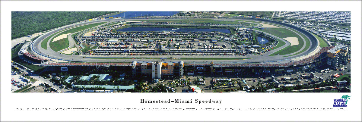 Homestead-Miami Speedway Race Panoramic Wall Art Print (Unframed and Framed)
