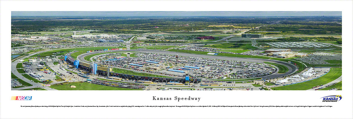 Kansas Speedway Race Panoramic Wall Art Print (Unframed and Framed)