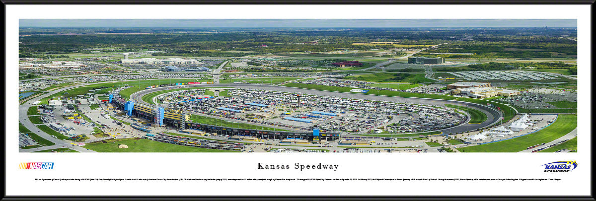 Kansas Speedway Race Panoramic Wall Art Print (Unframed and Framed)