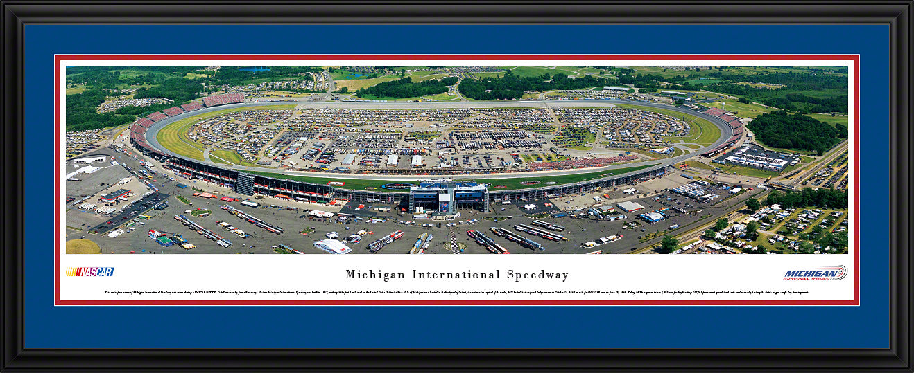 Michigan International Speedway Race Panoramic Wall Art Print (Unframed and Framed)