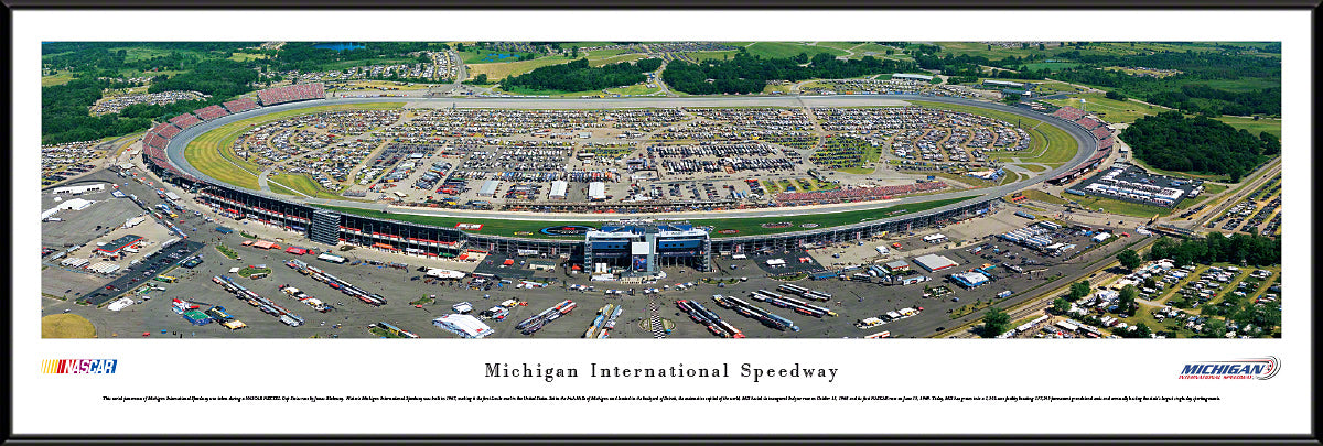 Michigan International Speedway Race Panoramic Wall Art Print (Unframed and Framed)