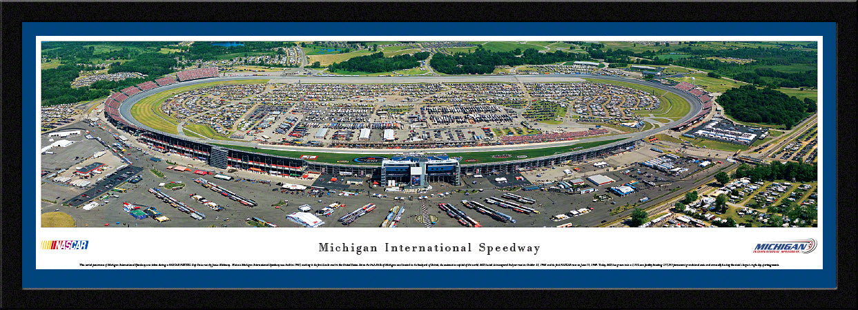 Michigan International Speedway Race Panoramic Wall Art Print (Unframed and Framed)