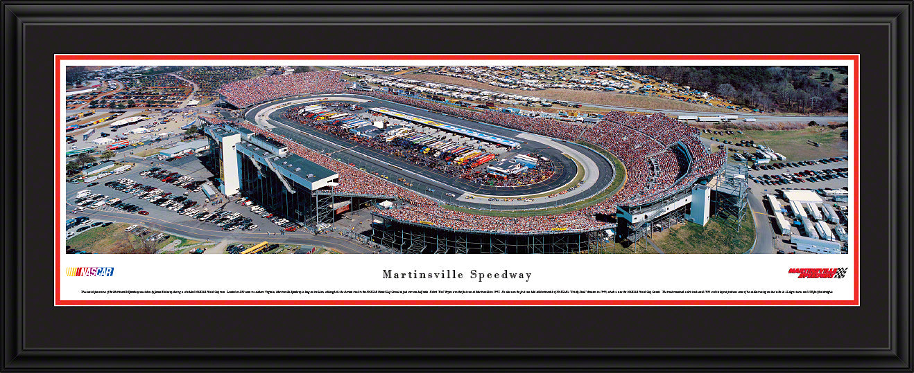 Martinsville Speedway Race Panoramic Wall Art Print (Unframed and Framed)
