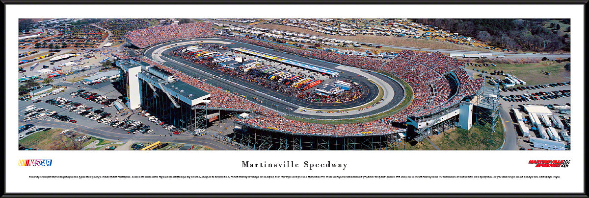 Martinsville Speedway Race Panoramic Wall Art Print (Unframed and Framed)