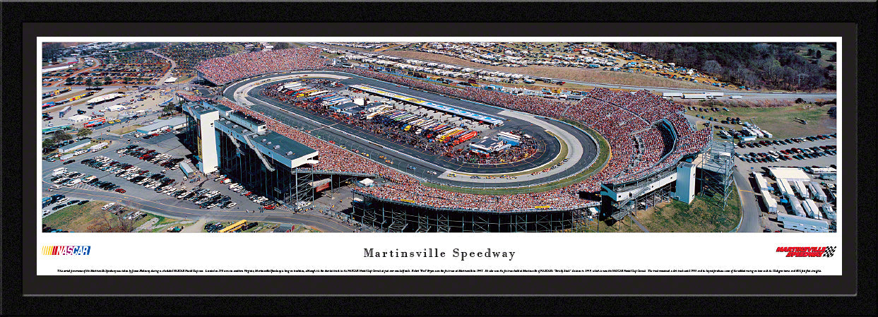 Martinsville Speedway Race Panoramic Wall Art Print (Unframed and Framed)
