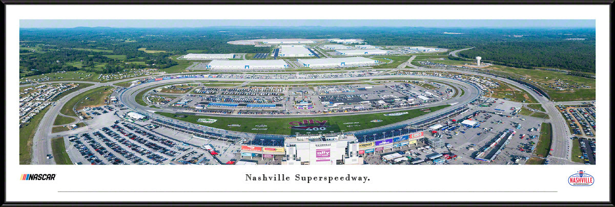 Nashville Superspeedway Race Panoramic Wall Art Print (Unframed and Framed)