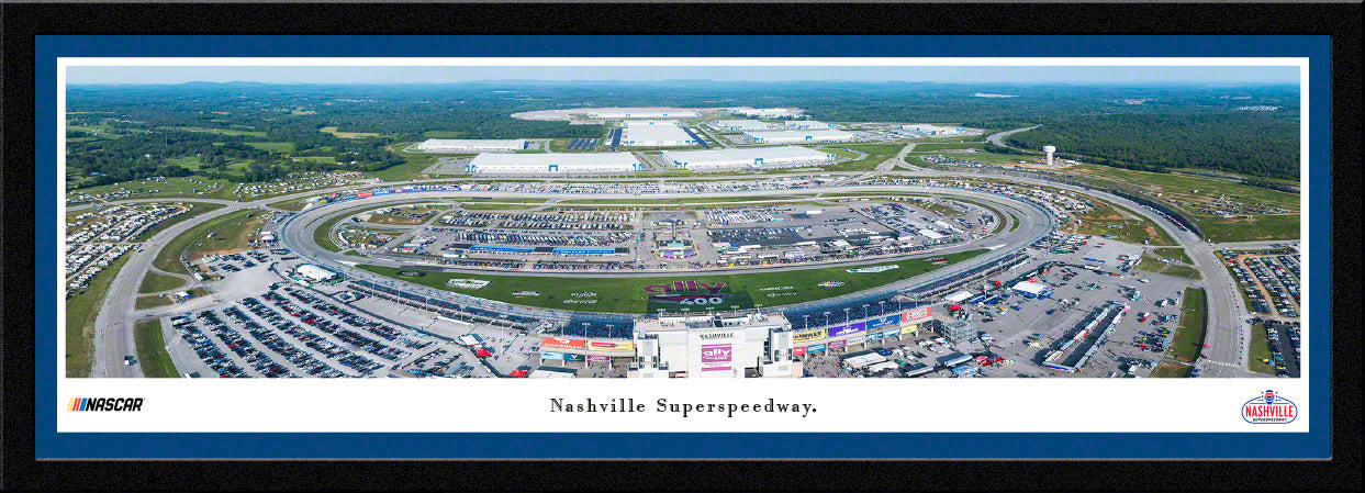 Nashville Superspeedway Race Panoramic Wall Art Print (Unframed and Framed)