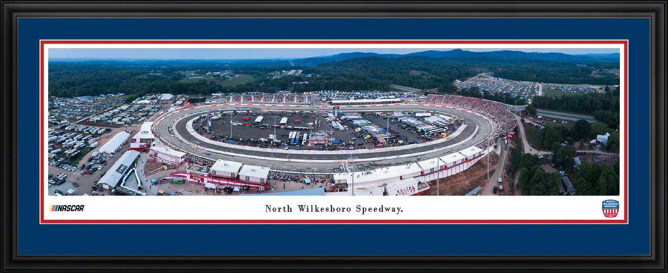 North Wilkesboro Speedway Race Panoramic Wall Art Print (Unframed and Framed)