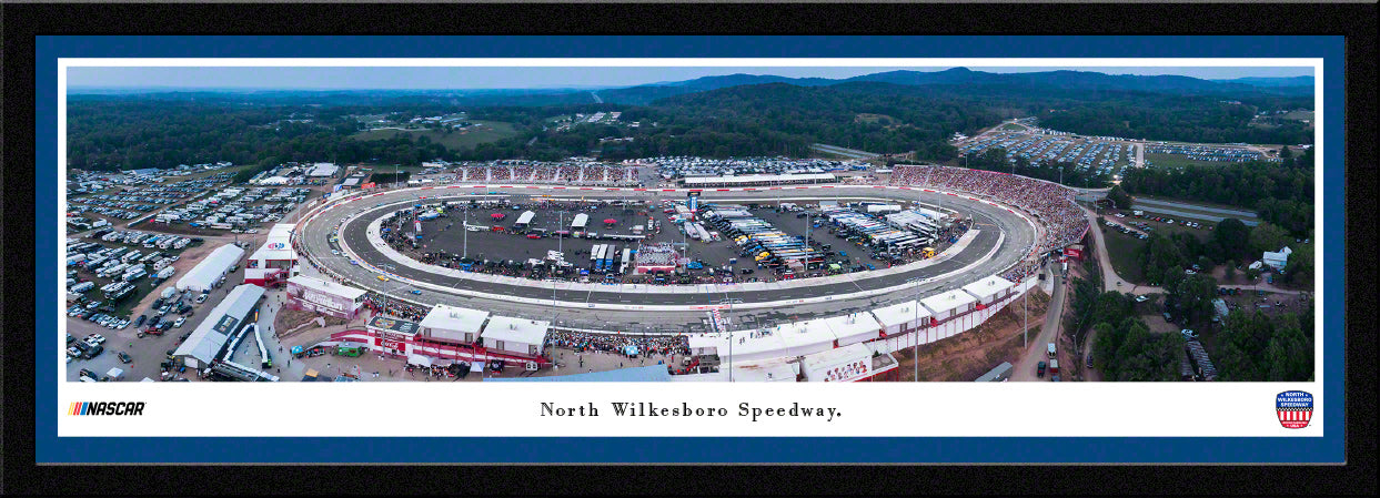 North Wilkesboro Speedway Race Panoramic Wall Art Print (Unframed and Framed)