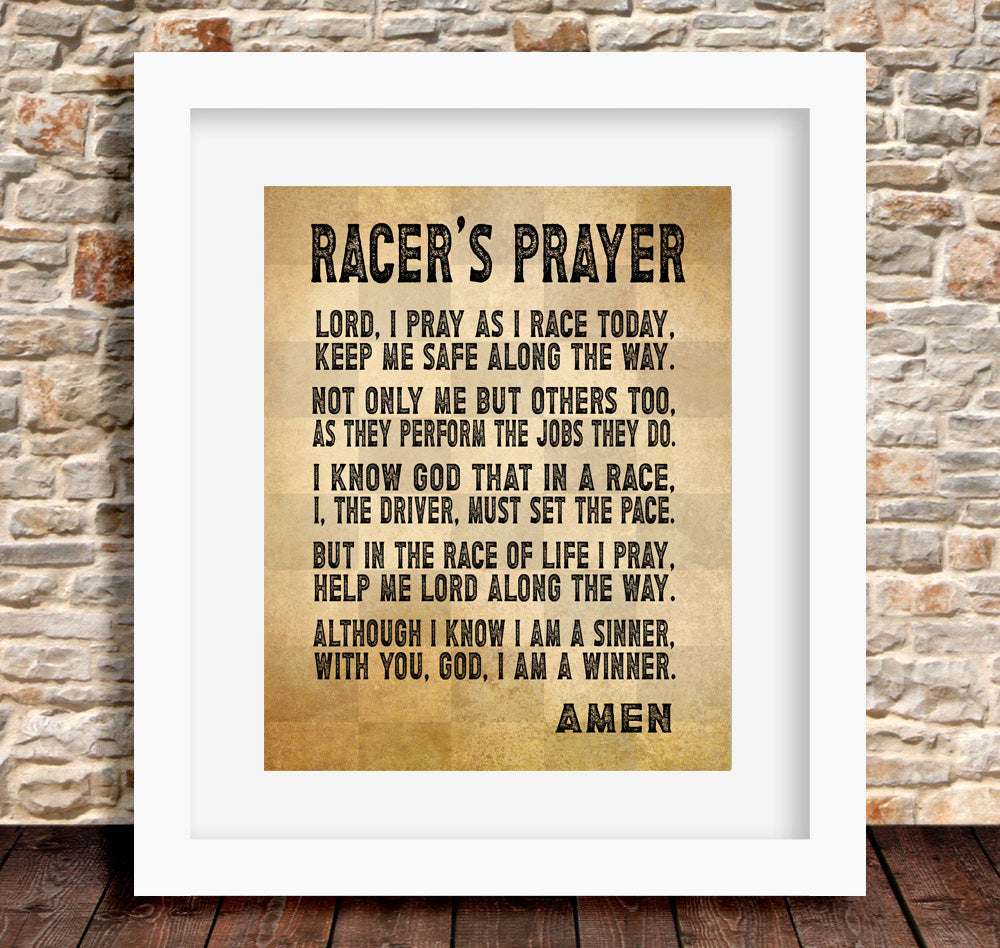 Wall Art/Print - Racers Prayer (Unframed)