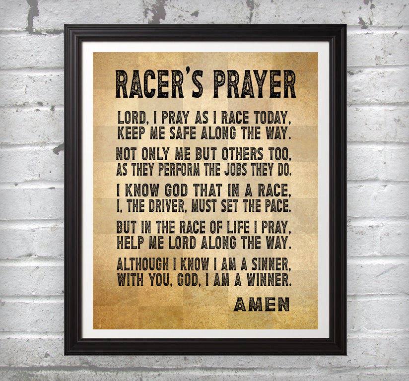 Wall Art/Print - Racers Prayer (Unframed)