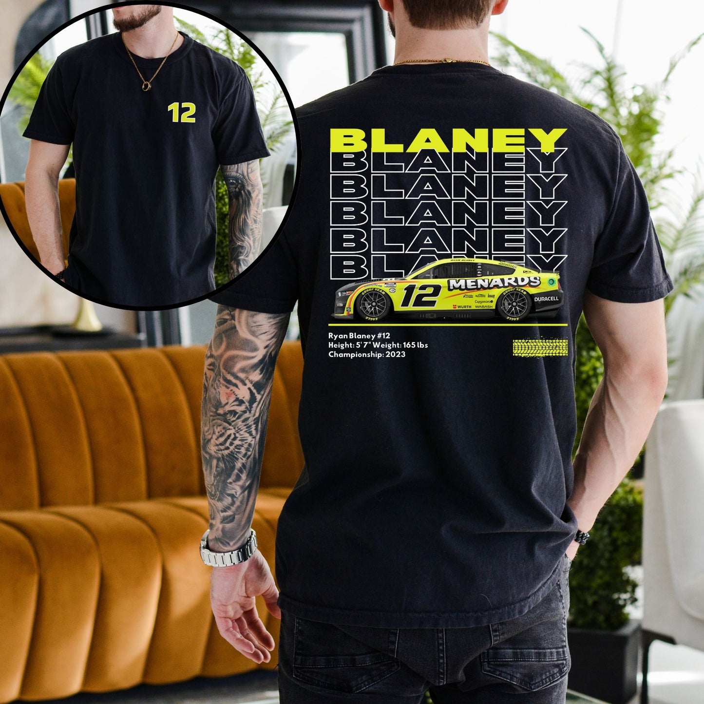Ryan Blaney T-Shirt/Repeating (Available in White, Gray and Black)