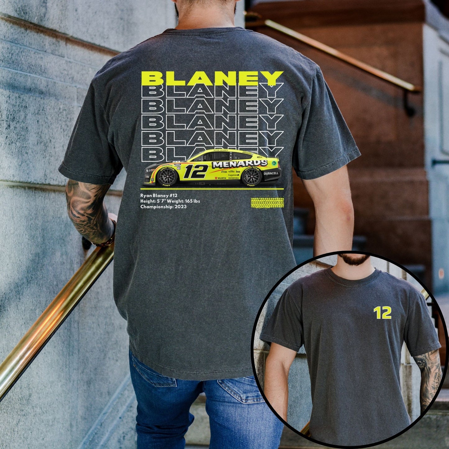 Ryan Blaney T-Shirt/Repeating (Available in White, Gray and Black)