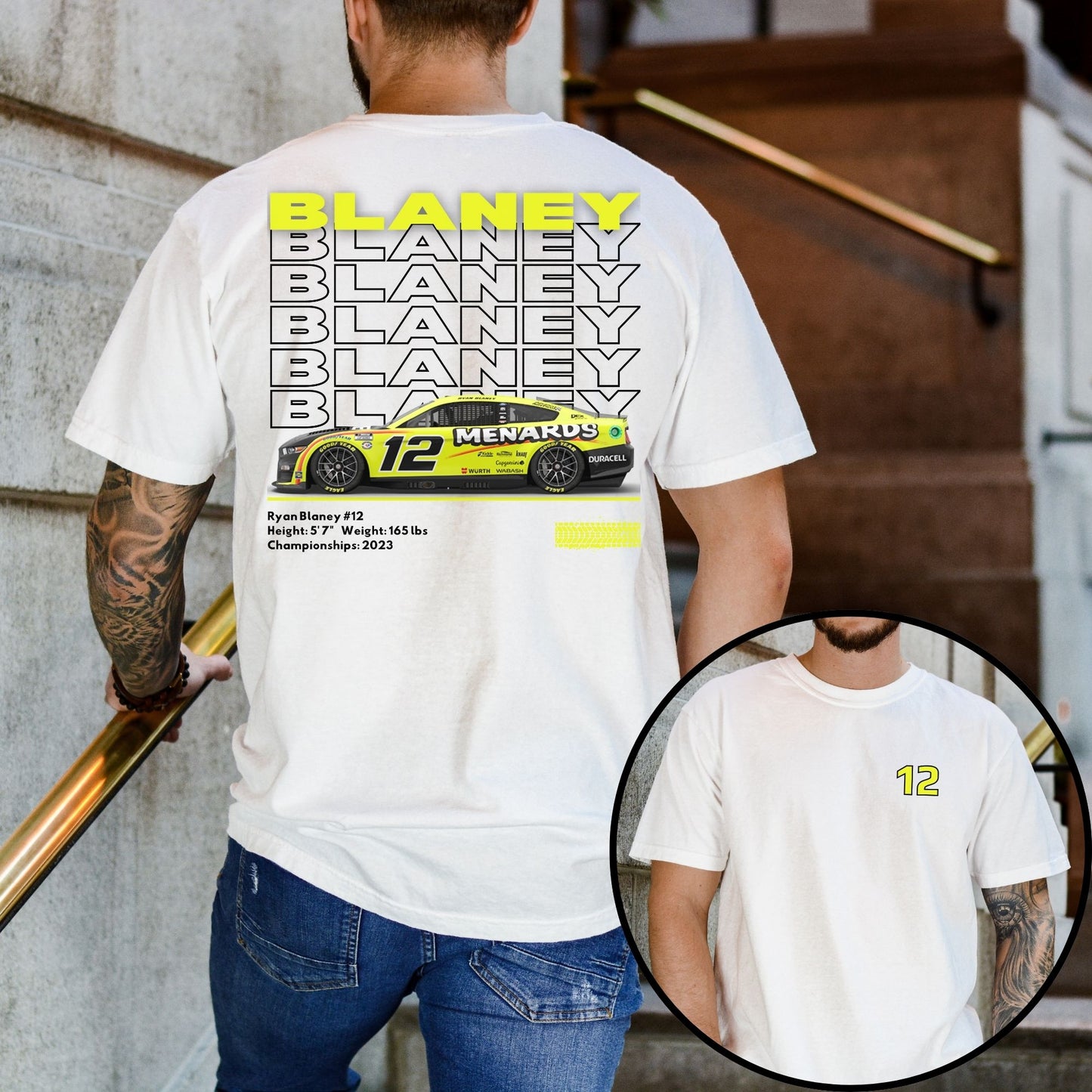 Ryan Blaney T-Shirt/Repeating (Available in White, Gray and Black)