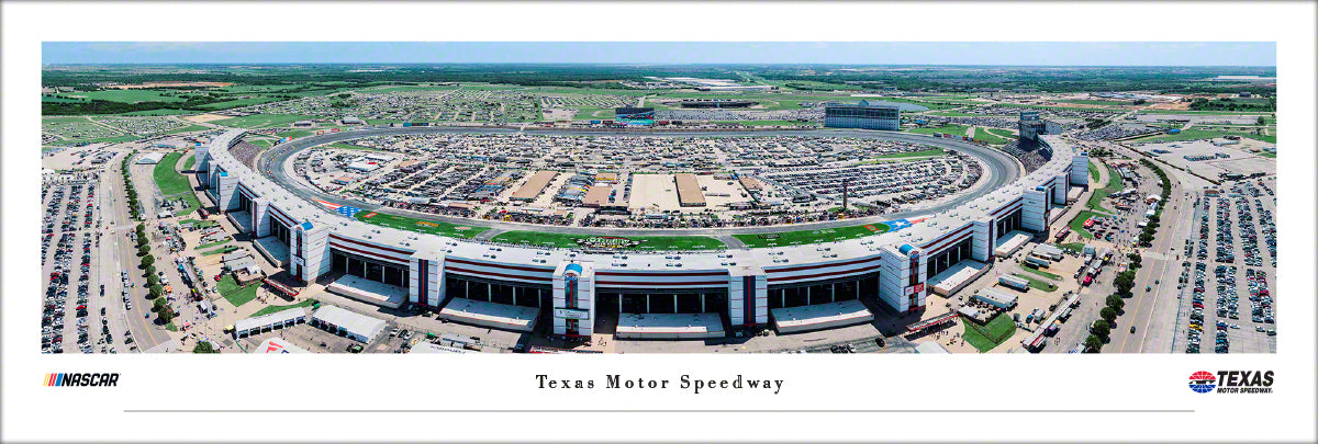 Texas Motor Speedway Race Panoramic Wall Art Print (Unframed and Framed)