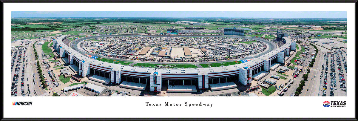 Texas Motor Speedway Race Panoramic Wall Art Print (Unframed and Framed)