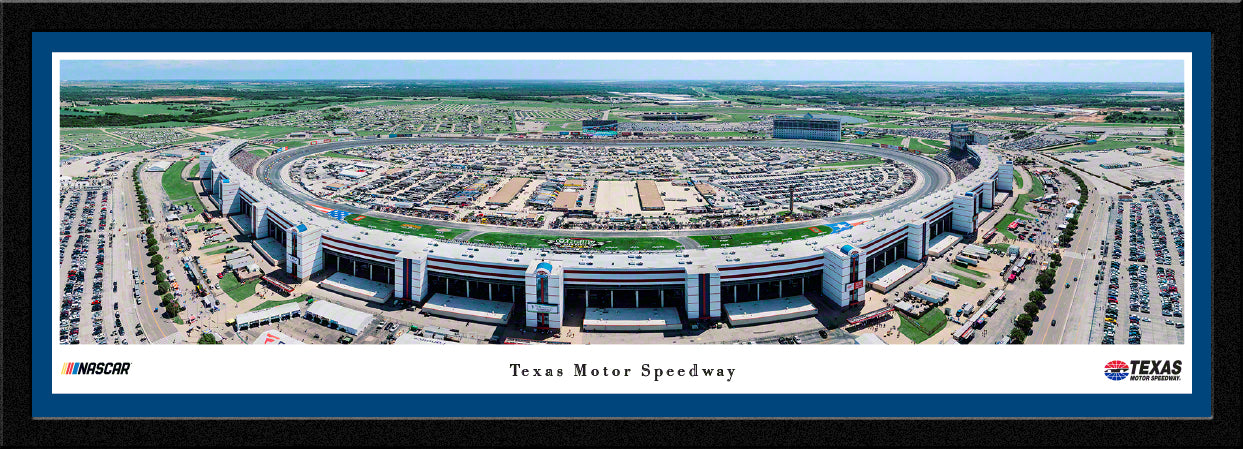 Texas Motor Speedway Race Panoramic Wall Art Print (Unframed and Framed)