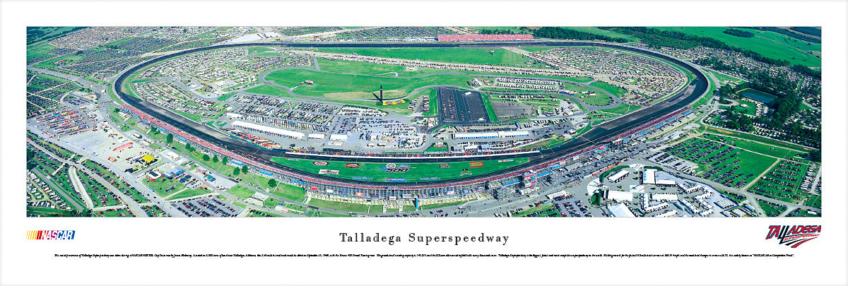 Talladega Superspeedway Race Panoramic Wall Art Print (Unframed and Framed)