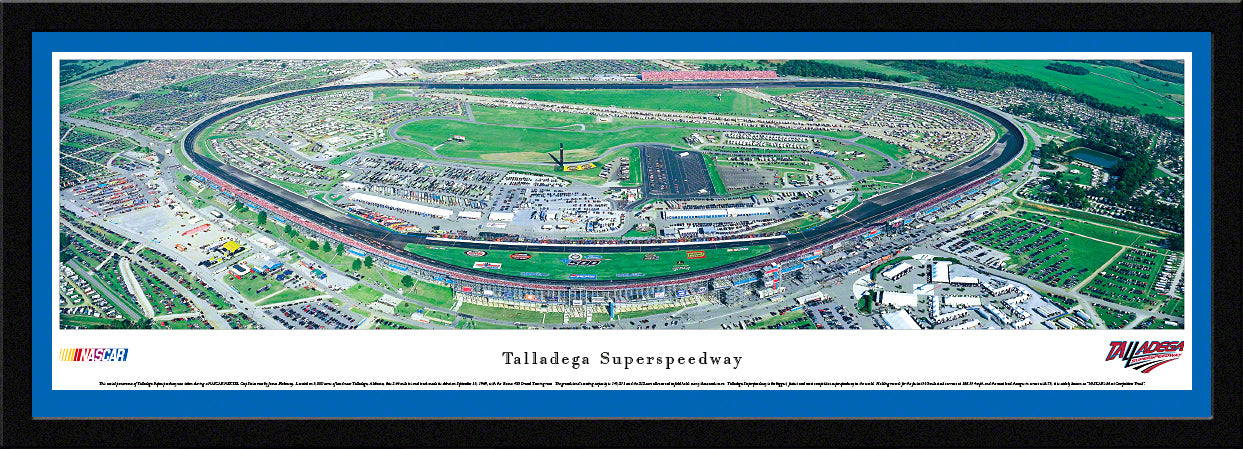 Talladega Superspeedway Race Panoramic Wall Art Print (Unframed and Framed)