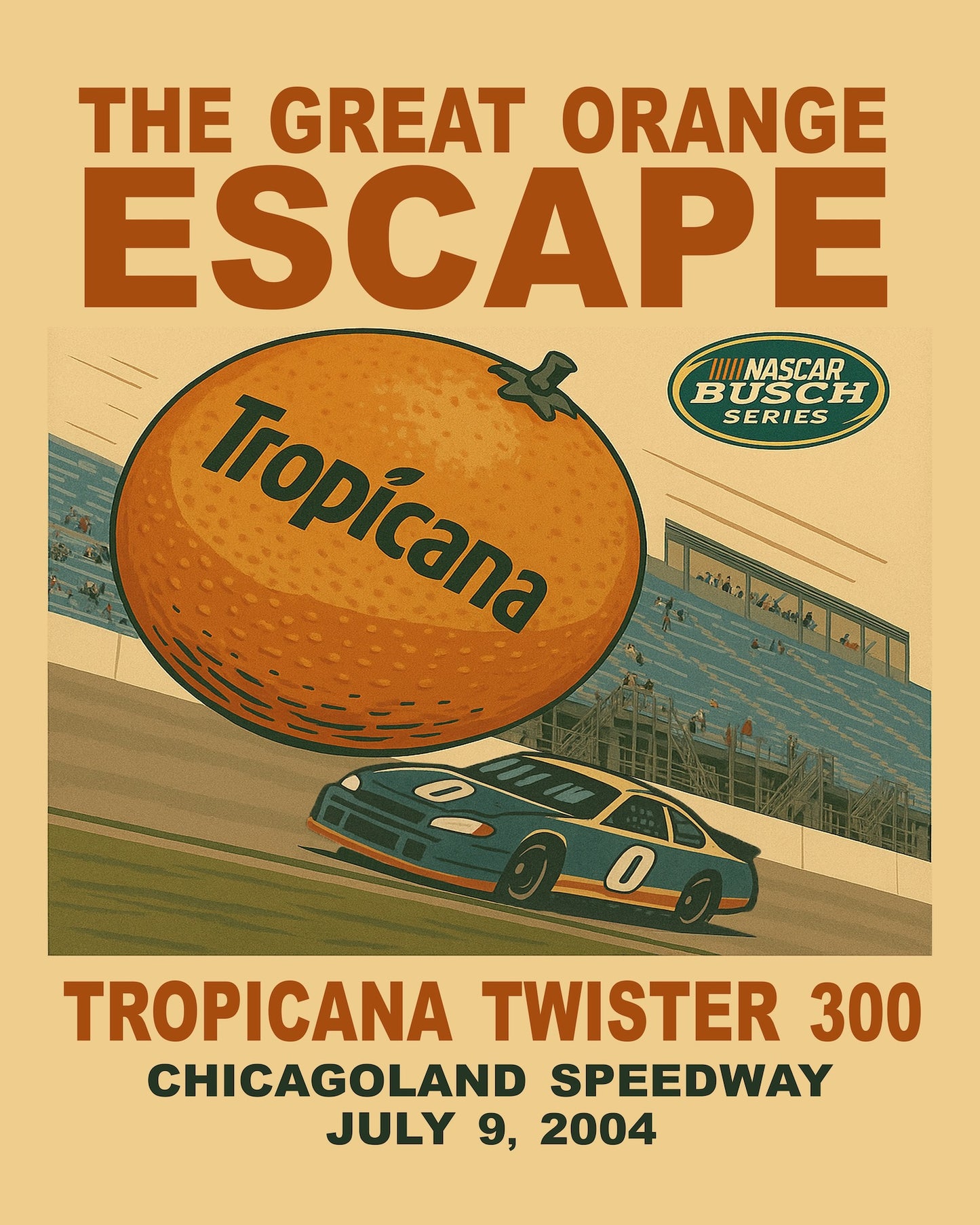 2004 Tropicana Twister 300 - The Great Orange Escape Print/Wall Art (Unframed)