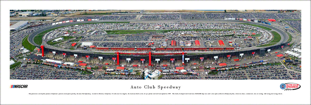California (Auto Club) Speedway Panoramic Race Wall Art Print (Unframed and Framed)