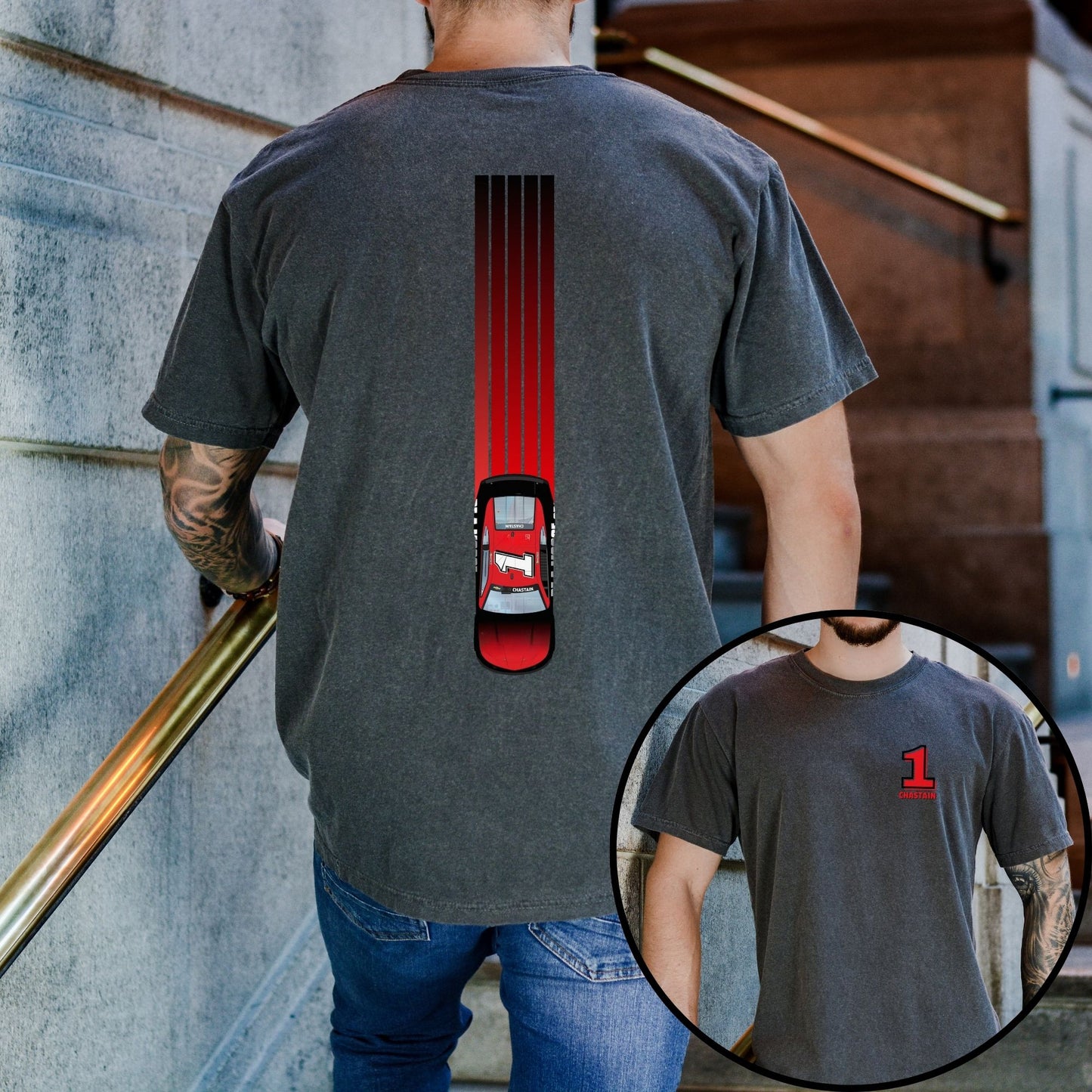 Ross Chastain T-Shirt/Racing Lines (Available in White, Gray and Black)