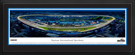Daytona International Superspeedway Night Race Panoramic Wall Art Print (Unframed and Framed)