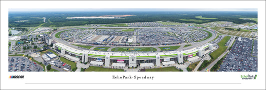 EchoPark Speedway Panoramic Race Wall Art Print (Unframed and Framed)