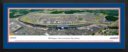 Michigan International Speedway Race Panoramic Wall Art Print (Unframed and Framed)