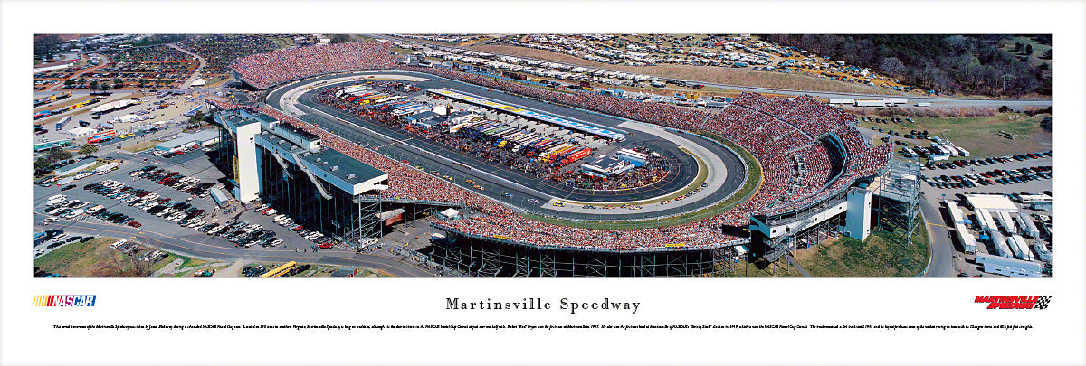 Martinsville Speedway Race Panoramic Wall Art Print (Unframed and Framed)