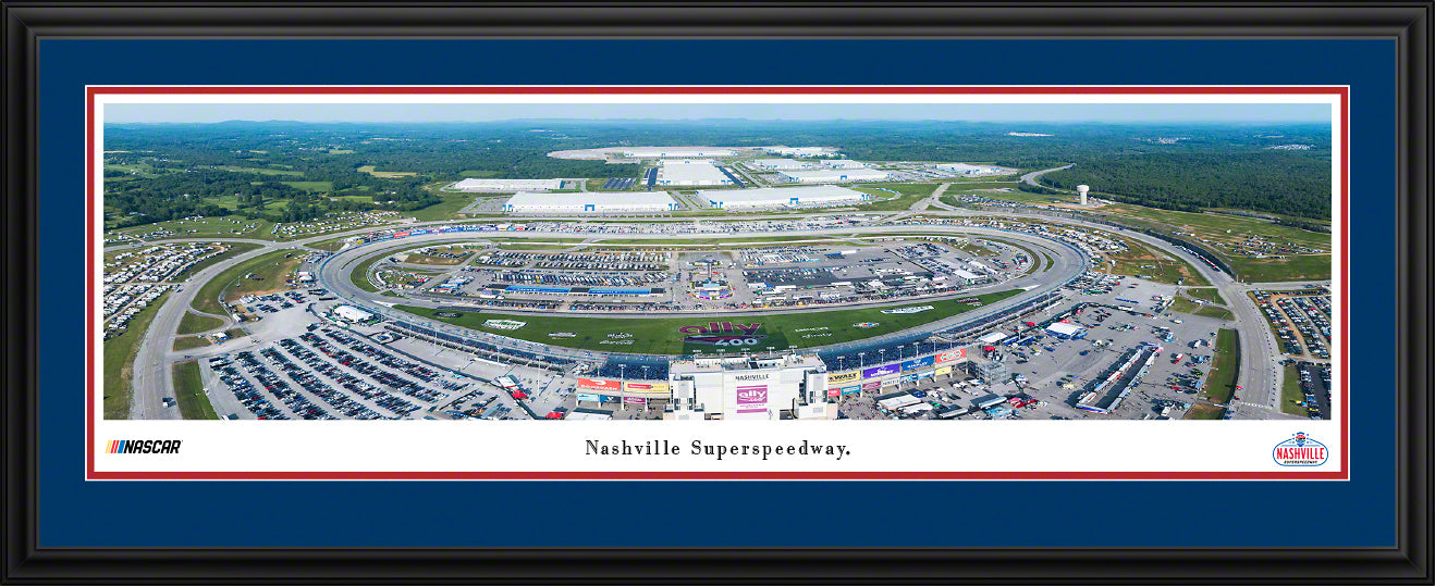 Nashville Superspeedway Race Panoramic Wall Art Print (Unframed and Framed)