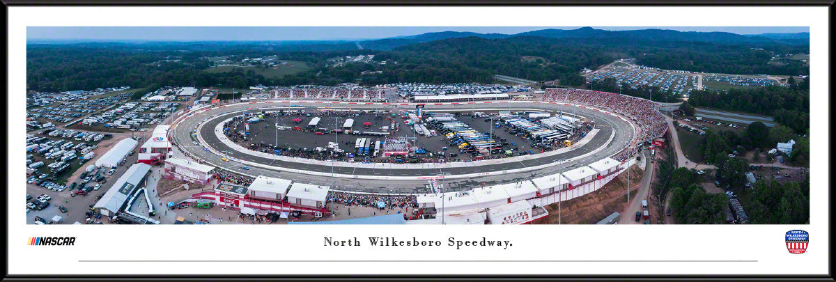 North Wilkesboro Speedway Race Panoramic Wall Art Print (Unframed and Framed)