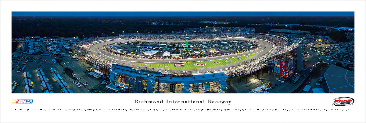 Richmond Raceway Race Panoramic Wall Art Print (Unframed and Framed)